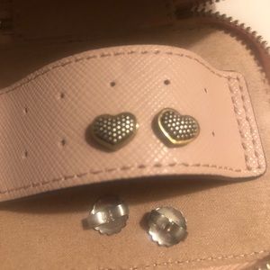 Like New Authentic LAGOS 18kt gold & Sterling Silver 9mm studded hearts